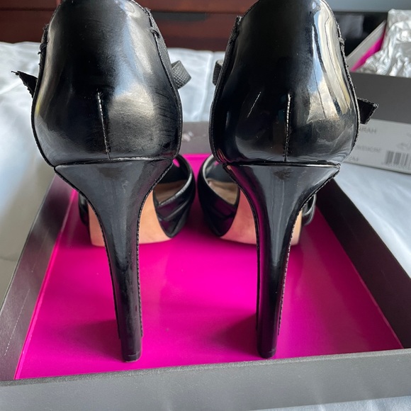 Vintage Vince Camuto Heels Womens 8.5‎ Sarah Chunky Black Y2K Ankle Strap - Picture 1 of 14